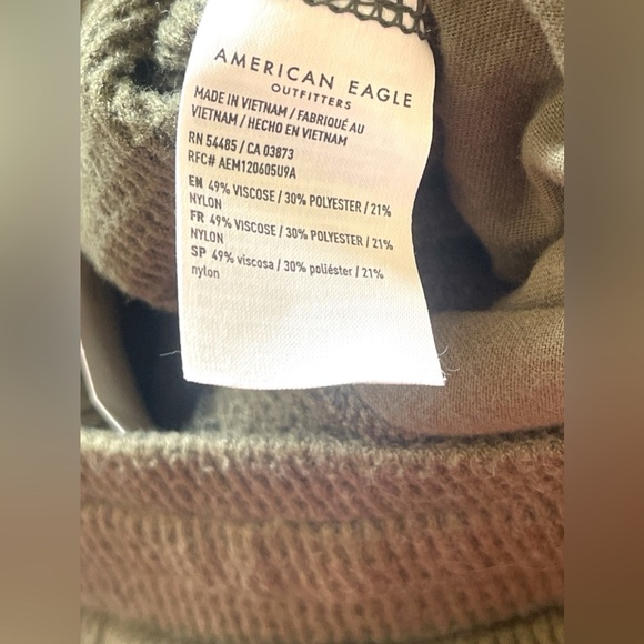 AE Waffle Super High Waisted Flare Pants Olive Green Drawstring Women’s Sm NWT - Picture 8 of 9